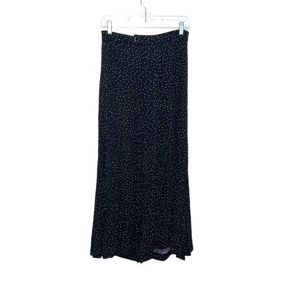 Anthropologie Polka Dot Black High Rise Wide Leg Pants Women's Sz 0 - Picture 2 of 11